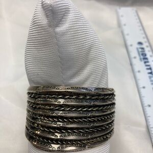 Fidelity Silver Braided Cuff Bracelet